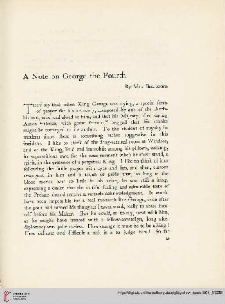 3: A note on George the Fourth