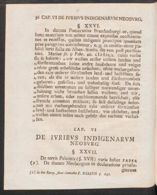 Cap. VI De Iuribus Indigenarum Neoburg.