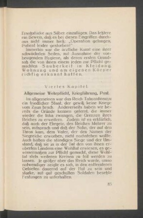 Viertes Kapitel. - Allgemeine Wehrpflicht, Kriegsführung, Post.