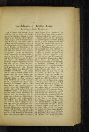 Zum Gedächtnis der Gebrüder Grimm : ein Vortrag