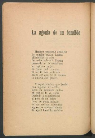 La agonía de un bandido