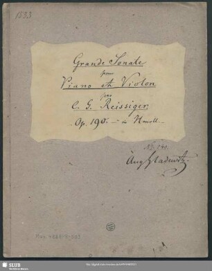 Grande Sonate pour Piano et Violon : Oeuvre 190