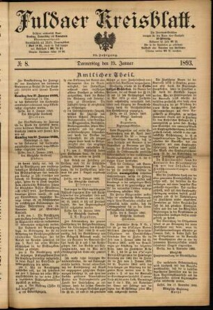 Ausgabe vom Donnerstag, den 19. Januar 1893.