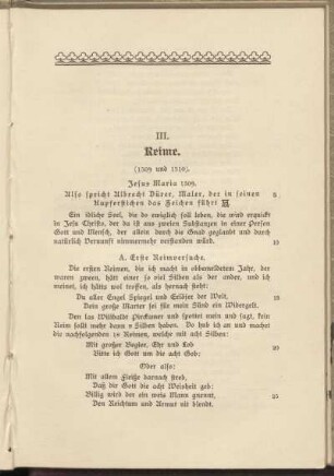 III. Reime. (1509 und 1510).