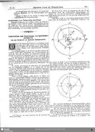 Konstruktion und Berechnung von Spiralfeder-Endkurven