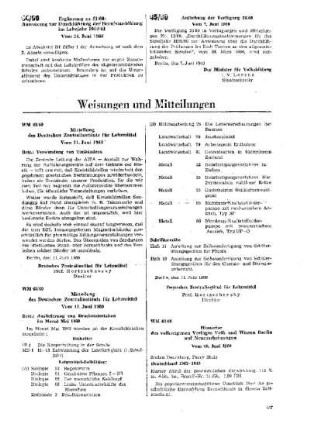 Aufhebung der Verfügung 28/60 : 45/60 vom 7. Juni 1960