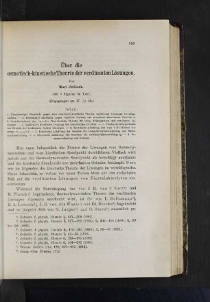 Über die osmotisch-kinetische Theorie der verdünnten Lösungen.