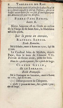Catalogue des Tableaux du Cabinet du Roy au Luxembourg