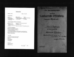 Untersuchungsakte gegen Heinrich Tillessen (Anlagen)