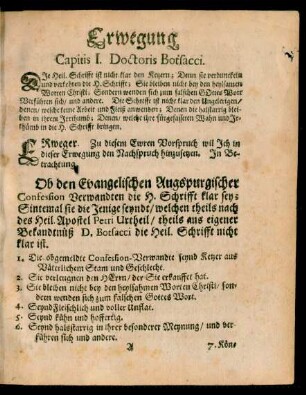 Erwegung Capitis I. Doctoris Botsacci.