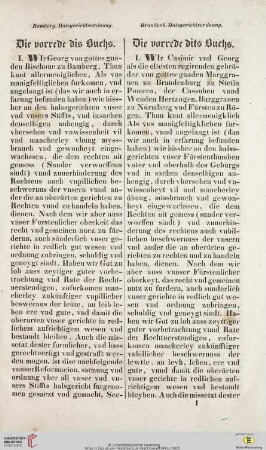 Bambergische Halsgerichtsordnung vom Jahre 1507 / Brandenburgische Halsgerichtsordnung vom Jahre 1516