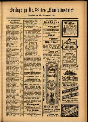 Zweite Ausgabe vom Sonntag, den 19. September 1897.