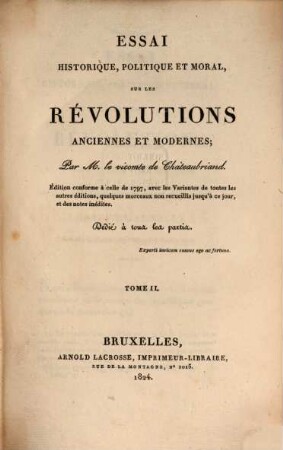 Essai historique, politique et moral, sur les révolutions anciennes et modernes, 2