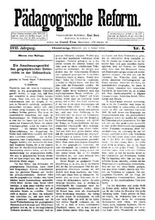Die Anschauungsmittel des geographischen Unterrichts in der Volksschule : (Schluß folgt)