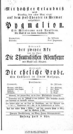 Die Theatralischen Abentheuer