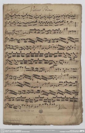 Quartets. Excerpts - Mus.2392-N-6b : ob (2), vl (2), vla, b - A; TWV 43: A 6