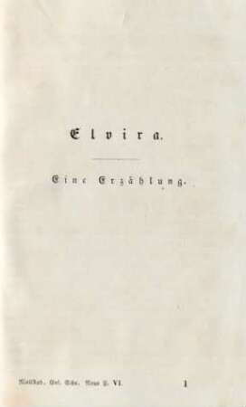 Elvira. Eine Erzählung