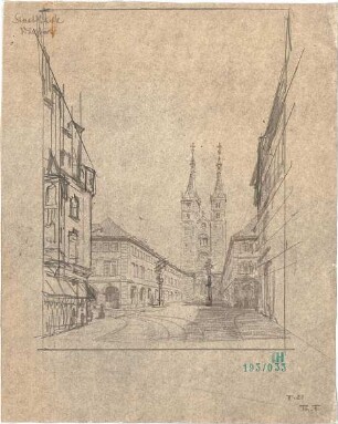 Fischer, Theodor; Würzburg, Münsterplatz; Sparkasse - Perspektive