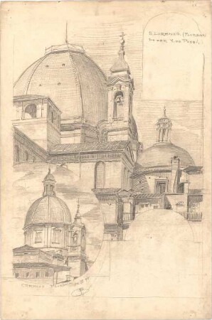 Böhmer, Paul; Florenz, Venedig (Italien); Bauaufnahmen - San Lorenzo, Florenz (Perspektive)