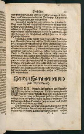 "Von den Sacramenten und i[h]rem rechten Brauch"