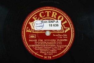 Ballade vom schwarzen Studenten (Ein Student bin ich und heiße Pereda) : aus "Die Macht des Schicksals" (2. Akt); O grauenvolles Schicksal!; Szene d. Carlos a. "Die Macht d. Schicksals" (3. Akt) / G. Verdi
