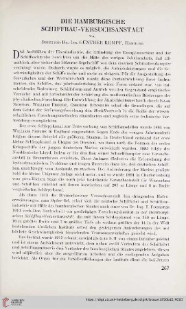 Die Hamburgische Schiffbau-Versuchsanstalt