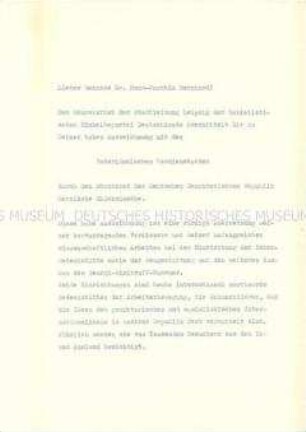 Glückwunschschreiben zur Verleihung des Vaterländischen Verdienstordens in Bronze