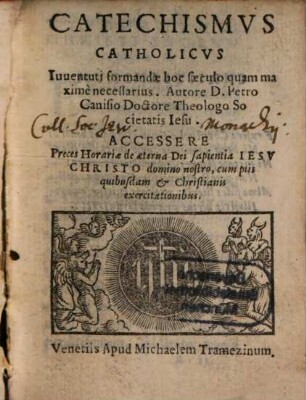 Catechismvs Catholicvs : Iuventuti formandae hoc saeculo quam maxime necessarius