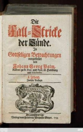 Zehend 1: Die Fall-Stricke der Sünde