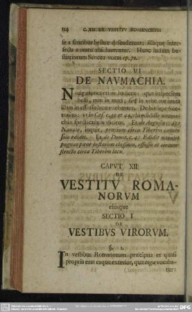 Caput XII De Vestitu Romanorum