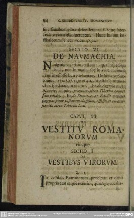 Caput XII De Vestitu Romanorum