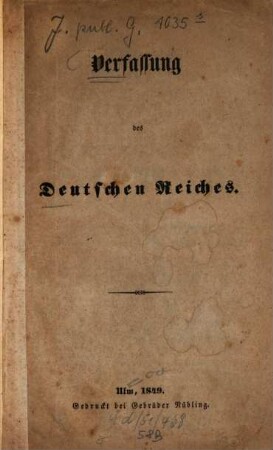 Verfassung des Deutschen Reiches