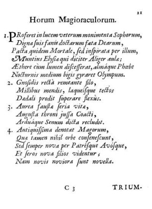 Horum Magioraculorum.
