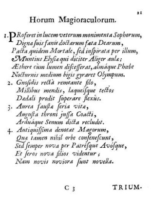 Horum Magioraculorum.