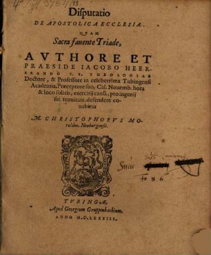 Disputatio de apostolica ecclesia