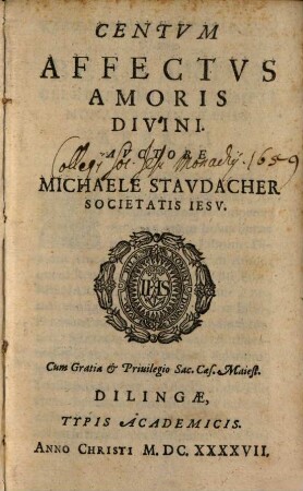 Centvm Affectvs Amoris Divini