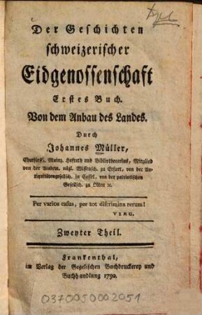 Der Geschichten schweizerischer Eidgenossenschaft ... Buch, 2. Erstes Buch, Von dem Anbau des Landes