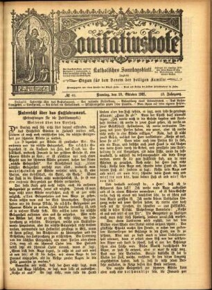 Erste Ausgabe vom Sonntag, den 20. Oktober 1901.