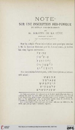 Sér. 3: Note sur une inscription neo-punique du Djenan Abd-Er-Rahman