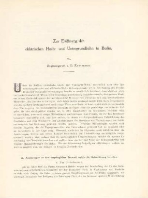 Zur Eröffnung der elektrischen Hoch- und Untergrundbahn in Berlin