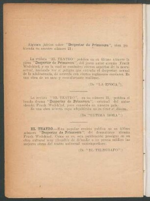 Algunos juicios sobre "Despertar de primavera"