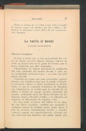 La vuelta al mundo : Viajando modicamente