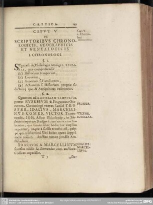 Caput V. De Scriptoribus Chronologicus, Geographicis Et Genealogicis