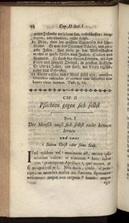 Cap. II. Pflichten gegen sich selbst.