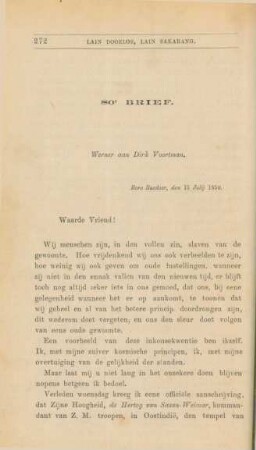 80e brief. Werner aan Dirk Voortman