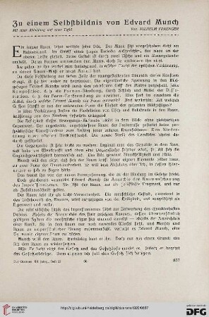 12.1920: Zu einem Selbstbildnis von Edvard Munch