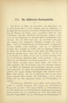 XIX. Die städtischen Badeanstalten