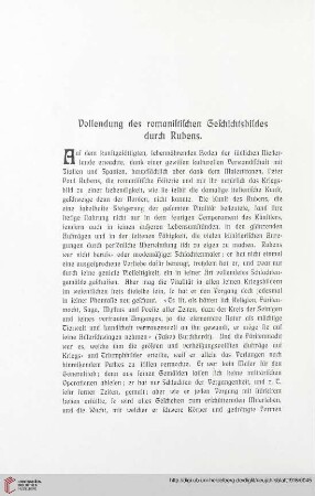 Vollendung des romanistischen Geschichtsbildes durch Rubens