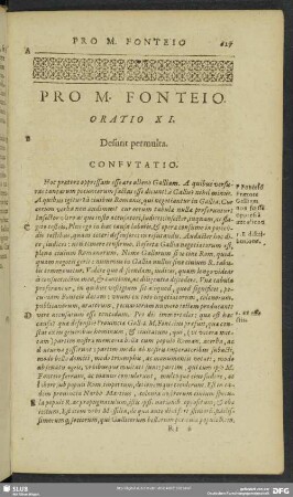 Pro M. Fonteio. Oratio XI.