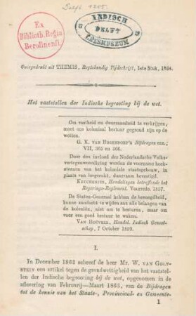 Het vaststellen der Indische begrooting bij de wet